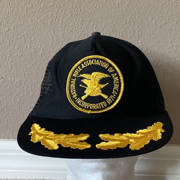 National Rifle Association NRA Scrambled Eggs Trucker Vintage Snapback Black Hat - Picture 1 of 9